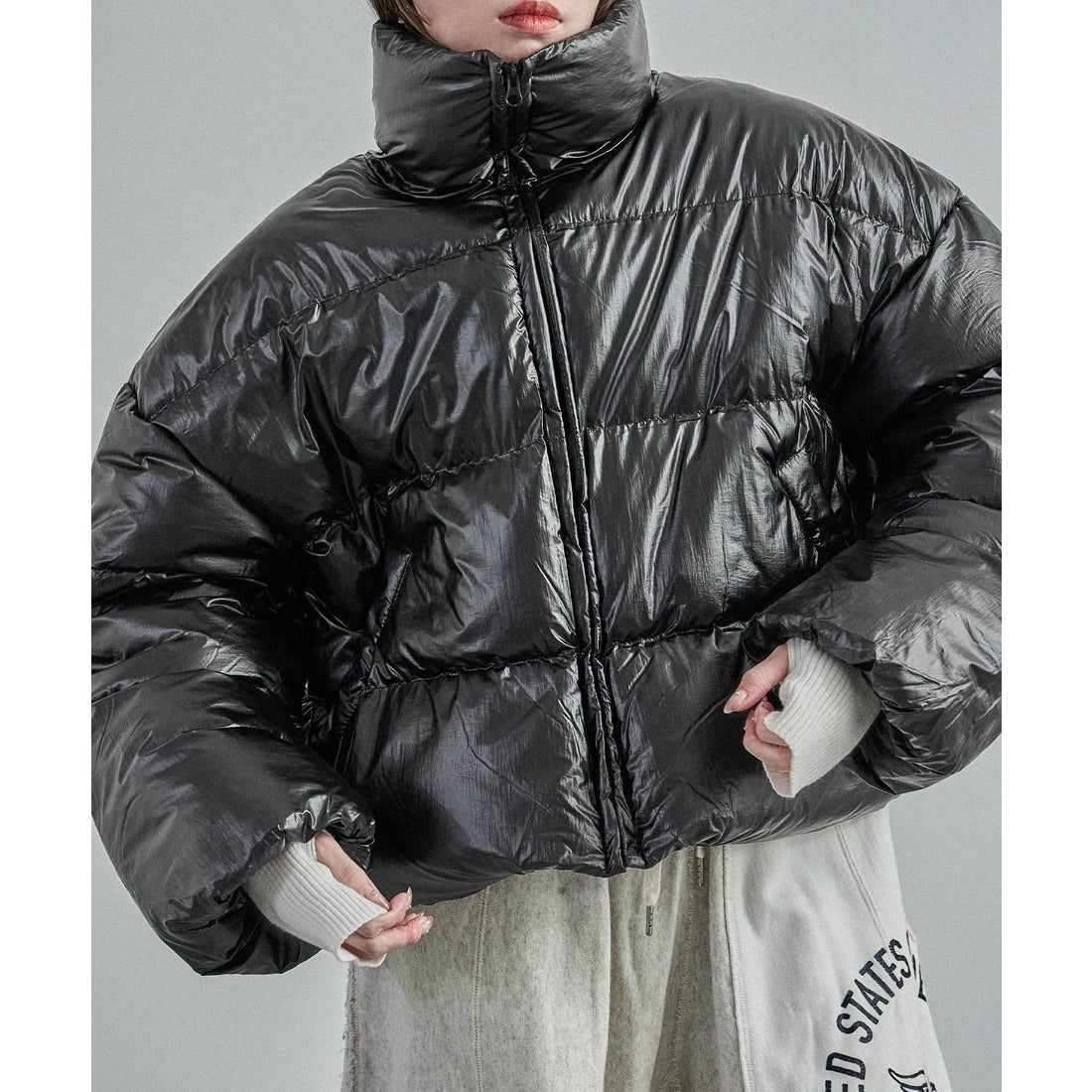 ファッションレター Fashion Letter メタリックタフタ 中綿ダウン