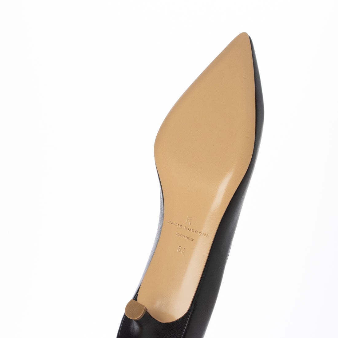 ファビオルスコーニ FABIO RUSCONI ポインテッドトゥレザーパンプス