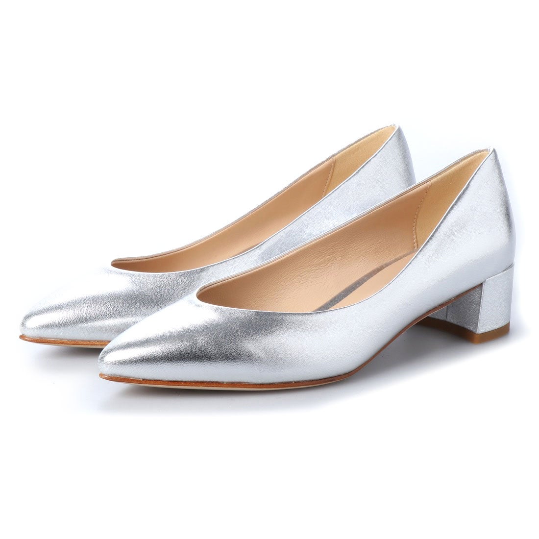 ファビオルスコーニ FABIO RUSCONI ブロックヒールパンプス （シルバー