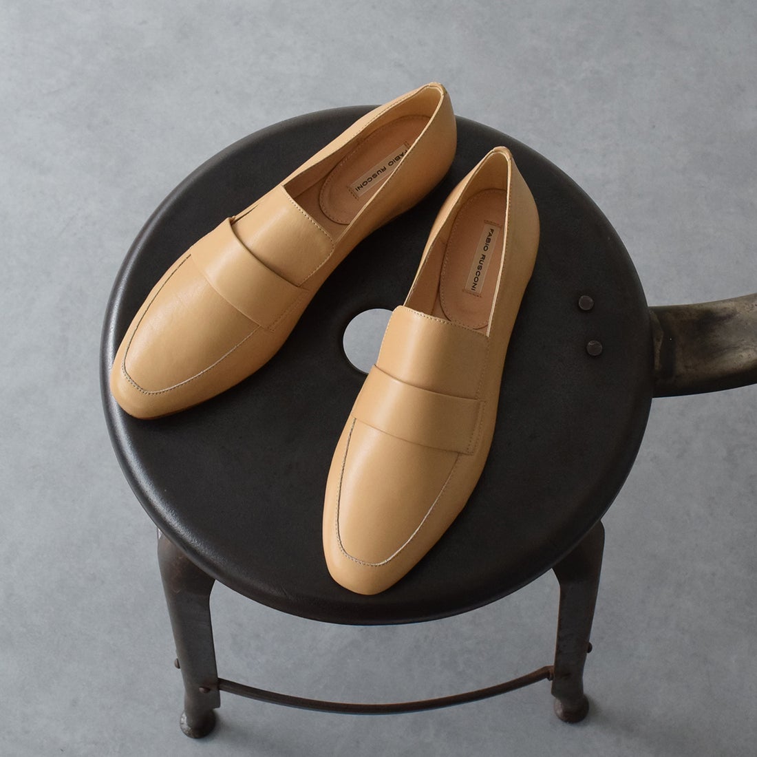 ファビオルスコーニ FABIO RUSCONI モカデザインレザーシューズ