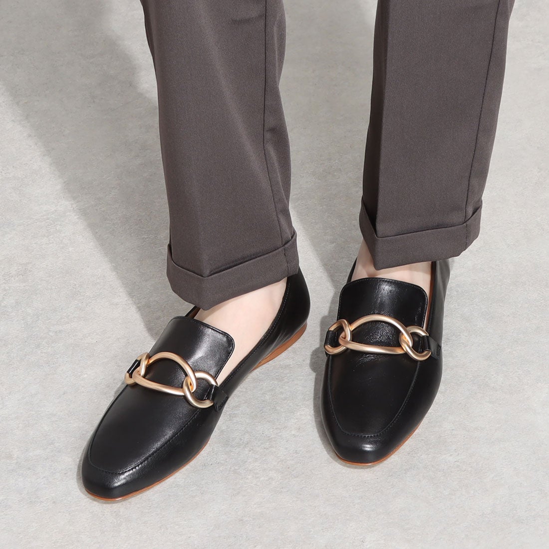 ○ファビオルスコーニ FABIO RUSCONI ビット付ローファー （ブラック