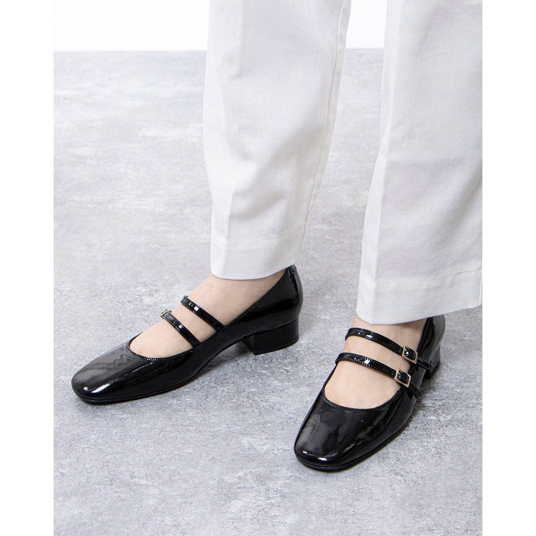 ファビオルスコーニ FABIO RUSCONI スクエアトウダブルストラップ