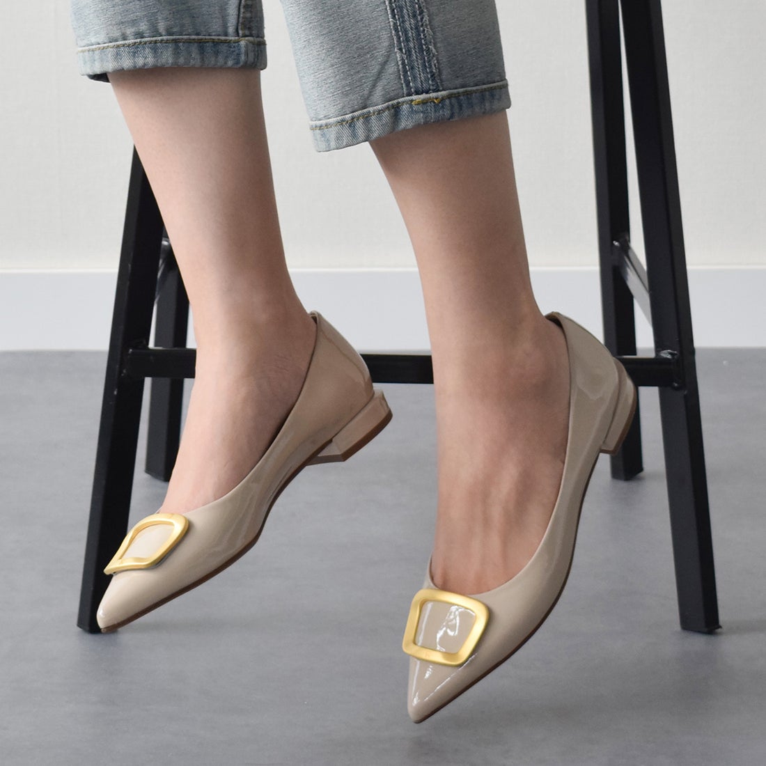 ファビオルスコーニ FABIO RUSCONI ローヒールモチーフパンプス