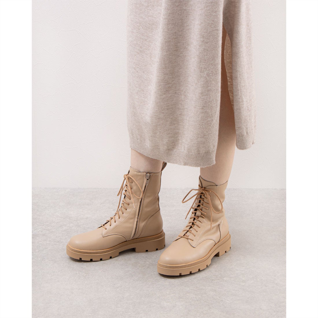 ファビオルスコーニ FABIO RUSCONI ワントーンレースアップブーツ