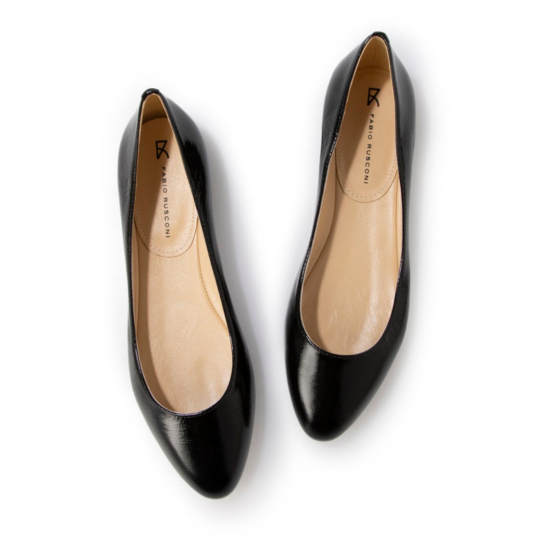 ○ファビオルスコーニ FABIO RUSCONI フラットパンプス （ブラック