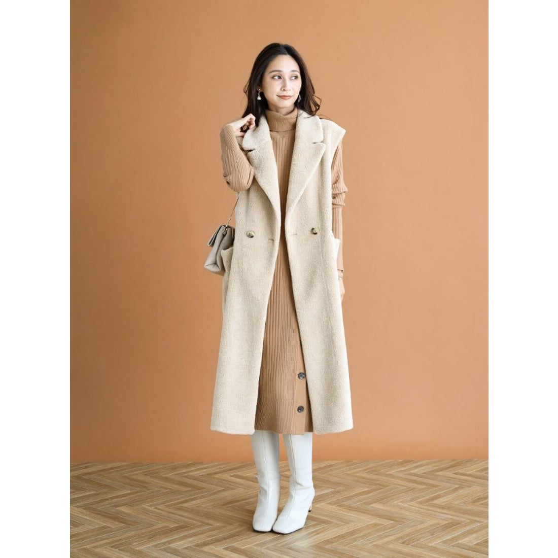 フェンネル FENNEL ロングボアベスト （ダークブラウン