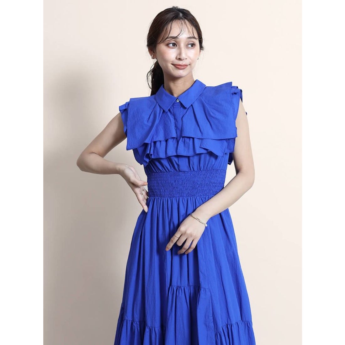 フェンネル FENNEL フリルティアードワンピース （ロイヤルブルー