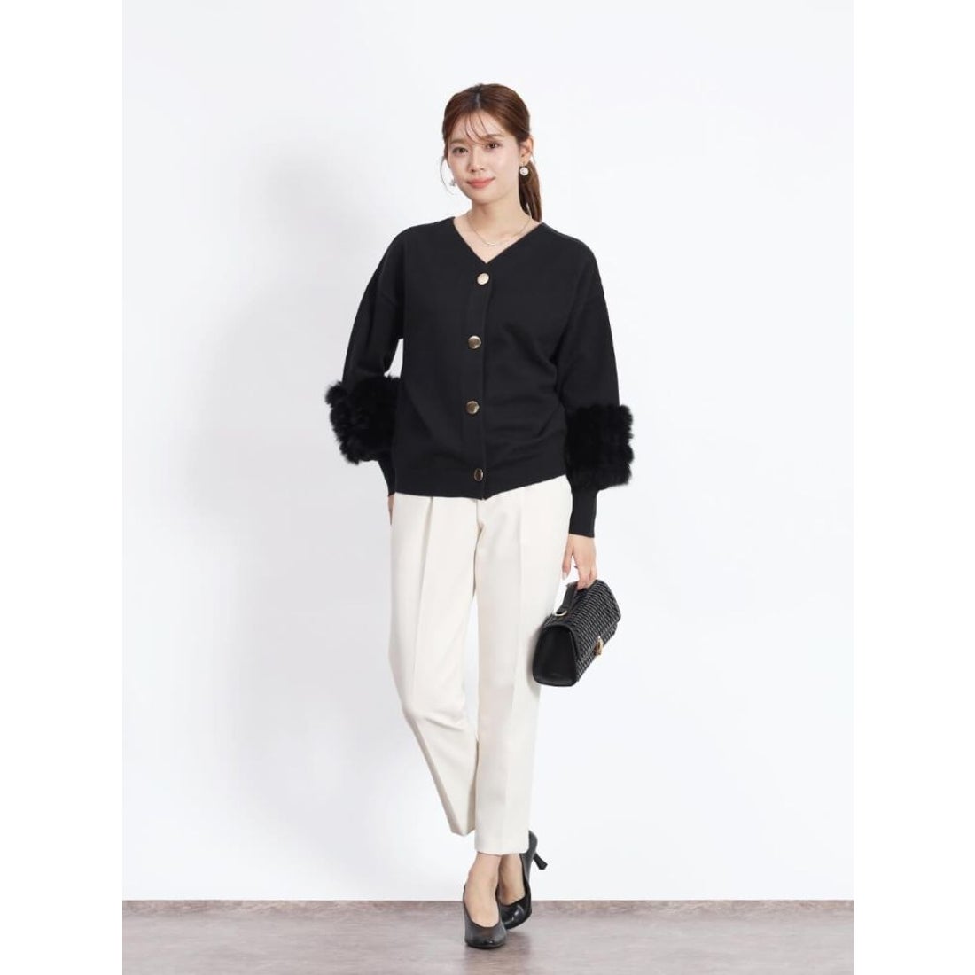 フェンネル FENNEL ラビットファースリーブ2wayニット （ロイヤル