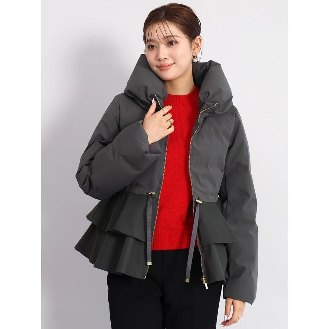 フェンネル FENNEL フリルペプラムダウンコート （ブラック