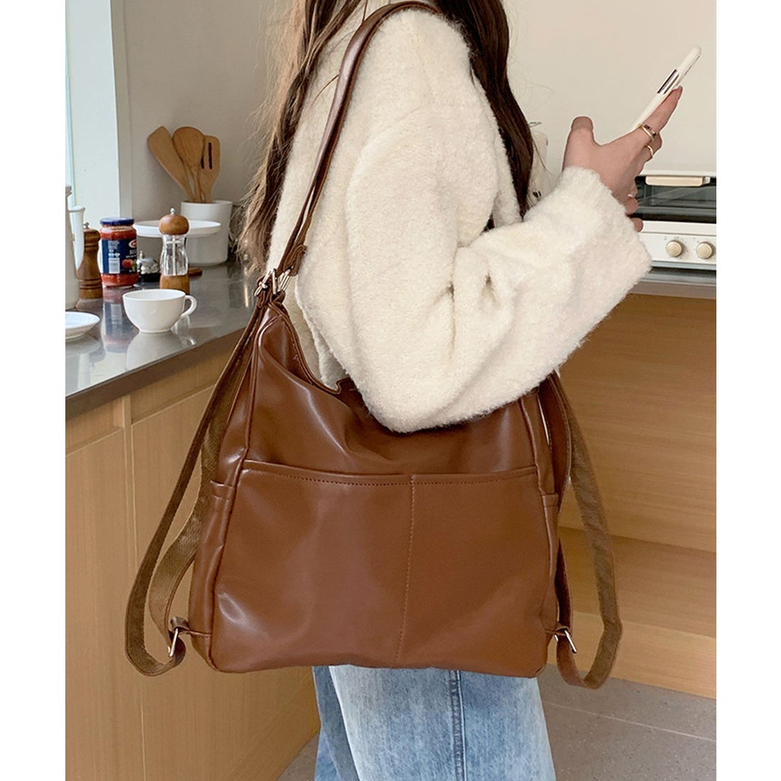 フロージュ florge 【3WAY・多ポケット】ヴィーガンレザーシンプル