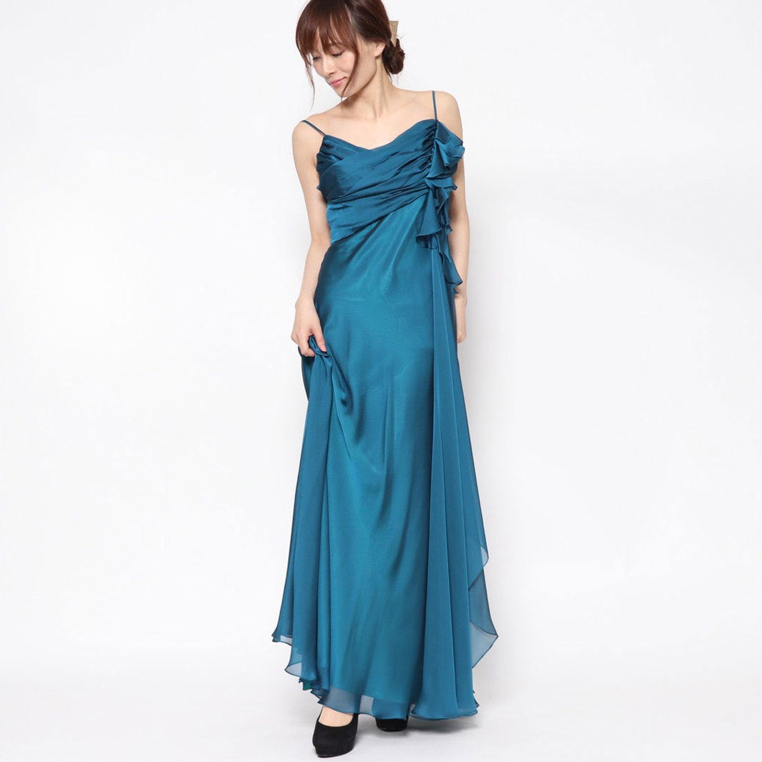 ジュネビビアン Genet Vivien ロングドレス （ブルーグリーン