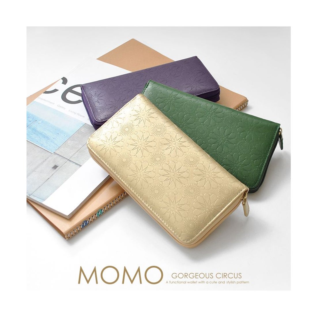 カッズセレクト KAZZU SELECT 長財布 レディース 牛革 型押し ラウンド