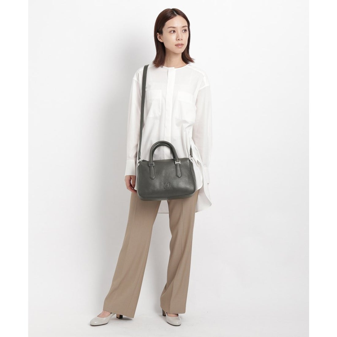 ヒロフ HIROFU ◇【ピアーチェ】レザーハンドバッグ M 2WAY 本革