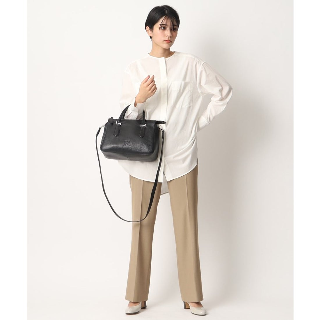 ヒロフ HIROFU ◇【ピアーチェ】レザーハンドバッグ M 2WAY 本革