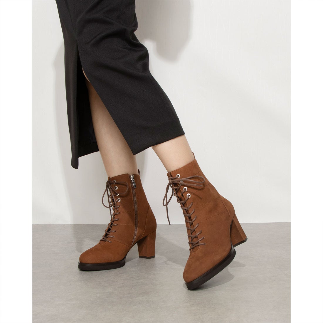 ヒミコ 卑弥呼 プラットフォームレースアップブーツ/631415 （ブラウン