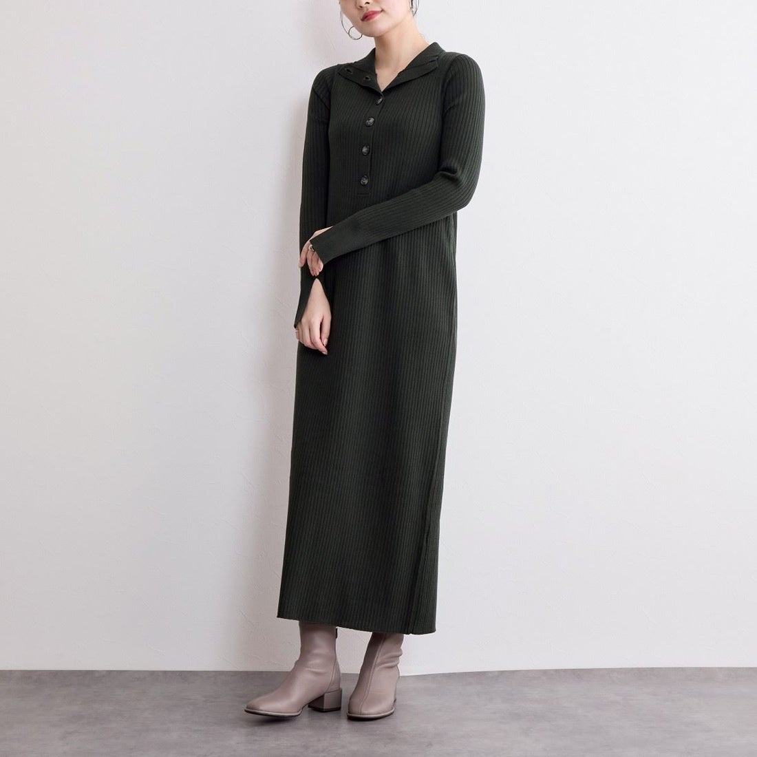 ヒミコ 卑弥呼 型押しコンビストレッチブーツ/641420 （ネイビー） -靴