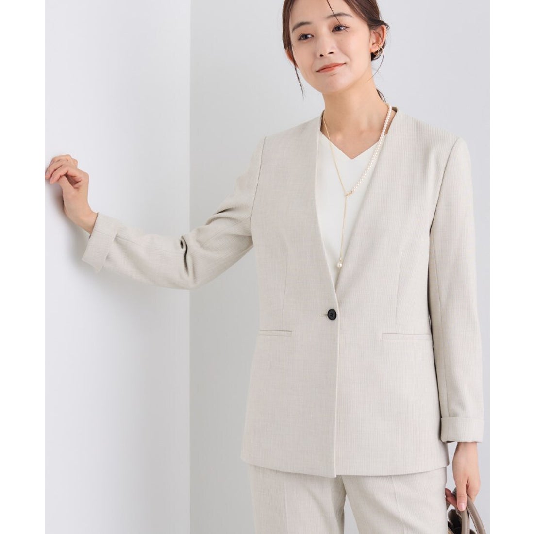 インディヴィ INDIVI 【日本製／通勤スーツ】プレシャスドビー ノー