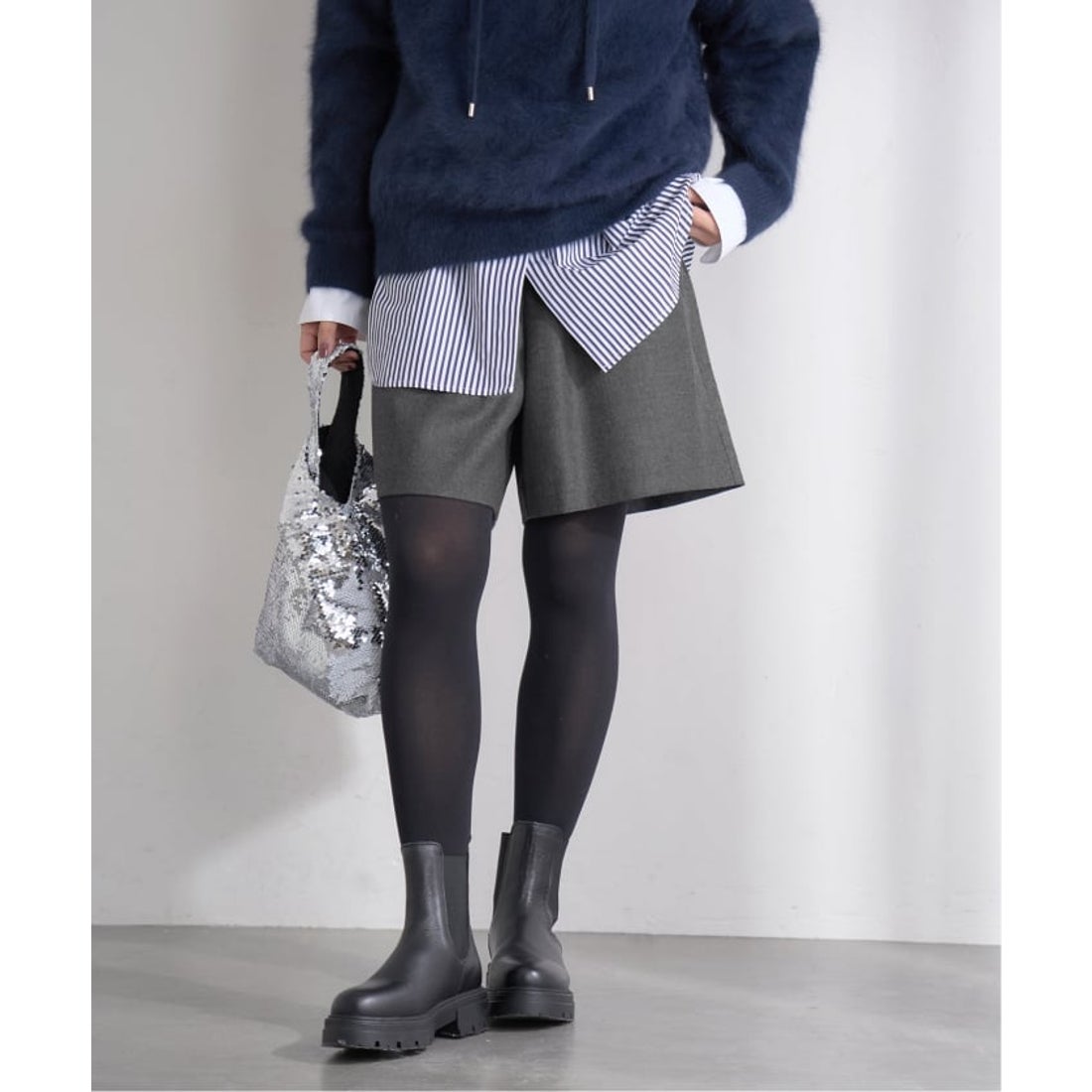 イエナ IENA ウォッシャブルサキソニーウールショートパンツ