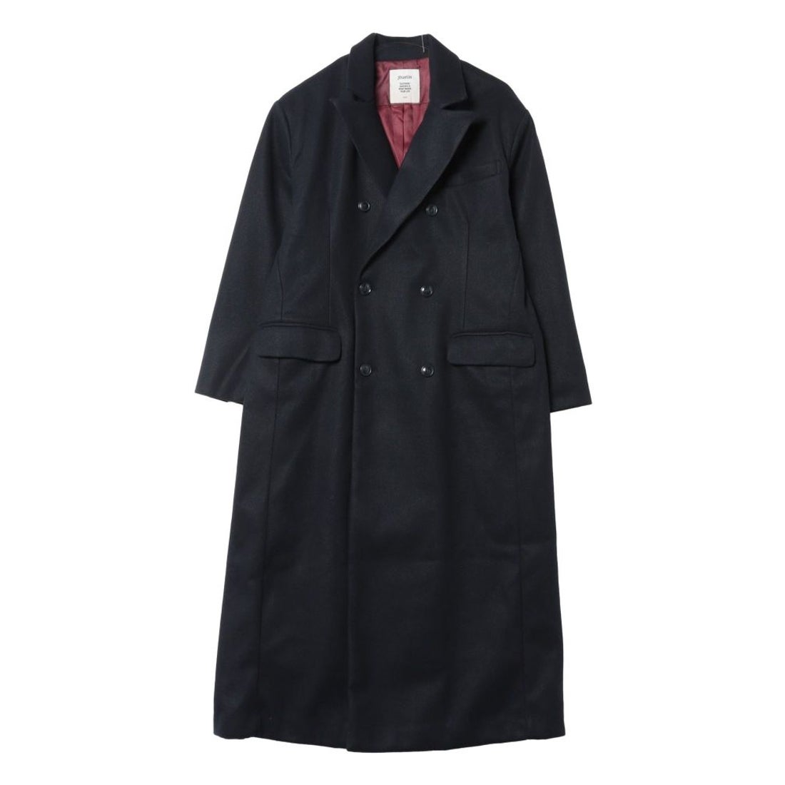 ジュエティ jouetie ダブルブレストロングコート （ネイビー） -靴