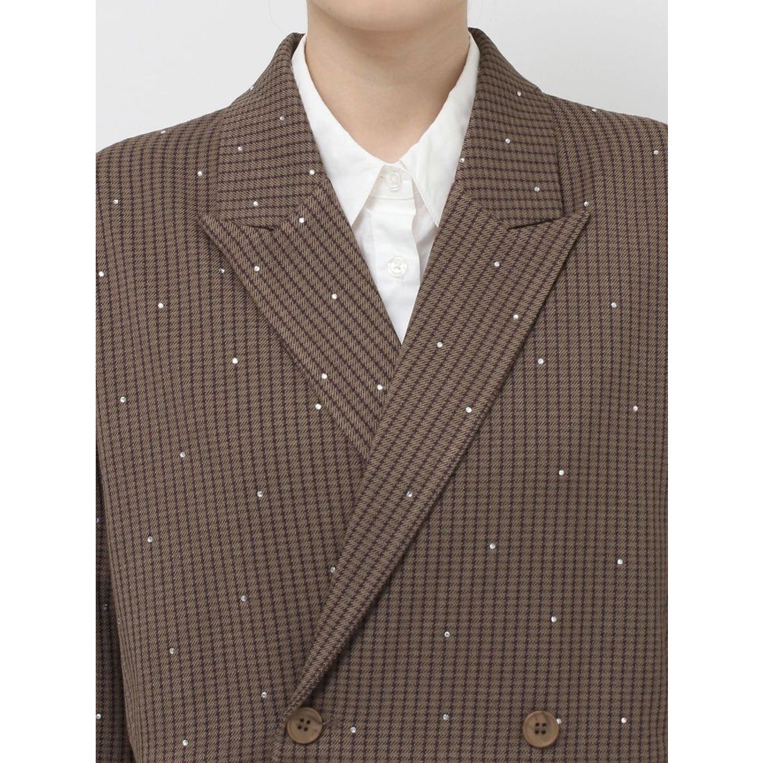 ジュエティ jouetie ラインストーンテーラードジャケット