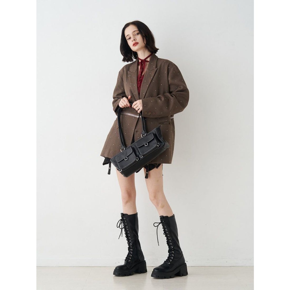 ジュエティ jouetie ラインストーンテーラードジャケット