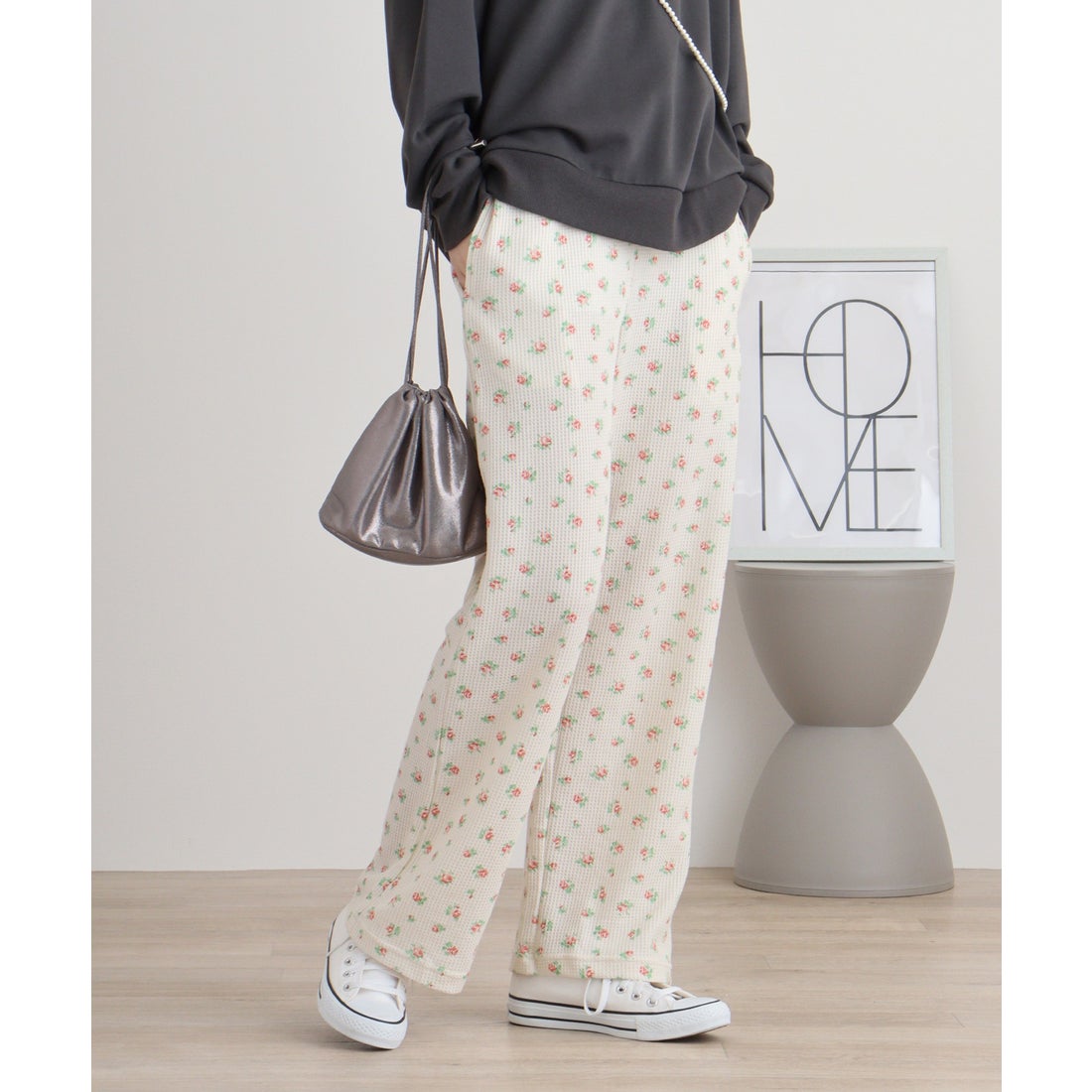 ジェーイーモーガン JEMORGAN JEMORGAN ワッフル花柄ワイドパンツ