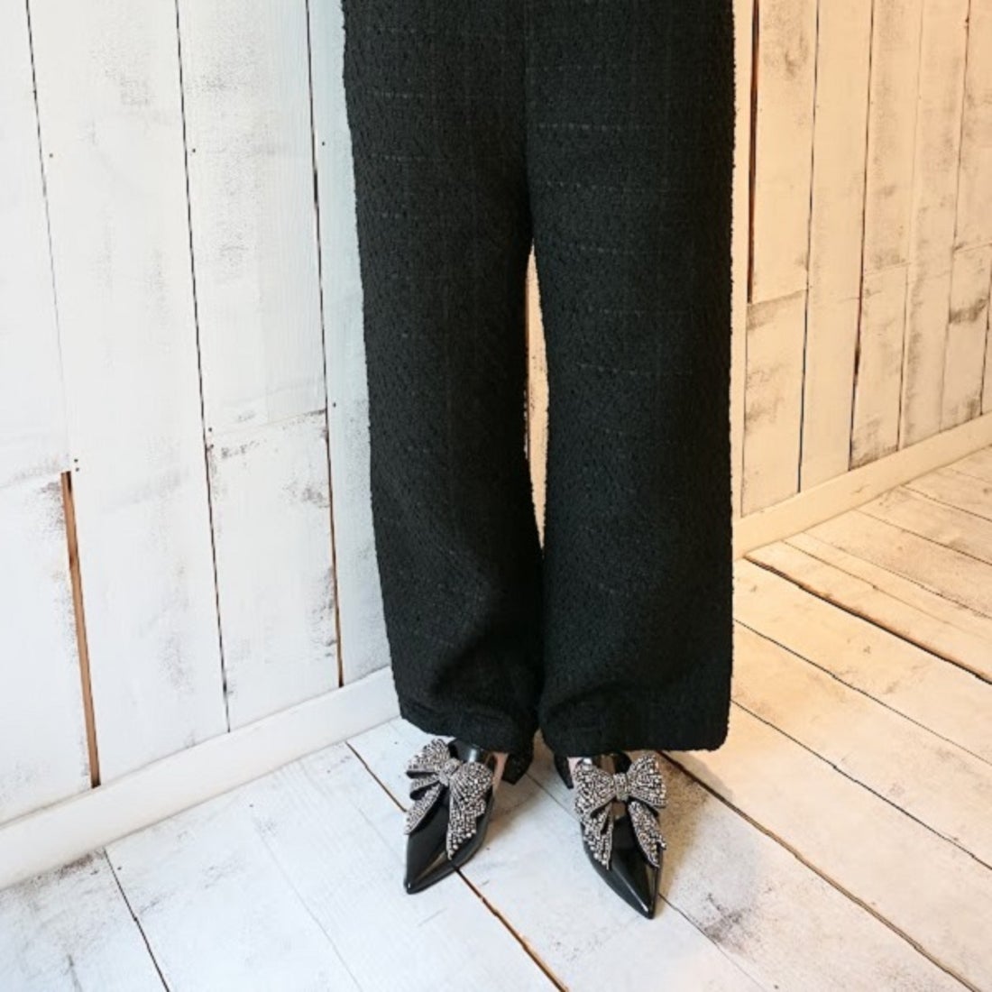 ジェフリーキャンベル Jeffrey Campbell ビッグリボン ラインストーン