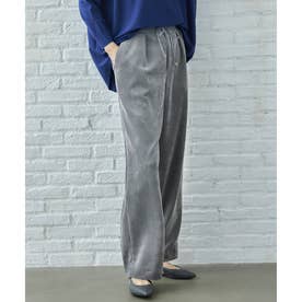 自由区 L 【洗える】ソフトコーデュロイワイド パンツ （グレー