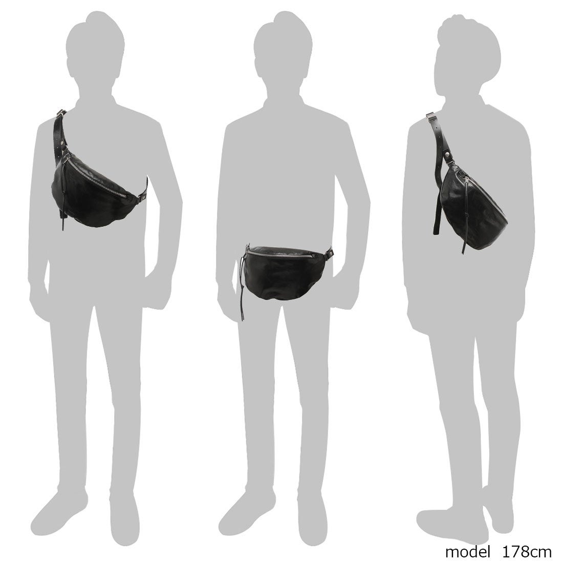 ジルサンダー Jil Sander ボディバッグ ベルトバッグ ブラック メンズ