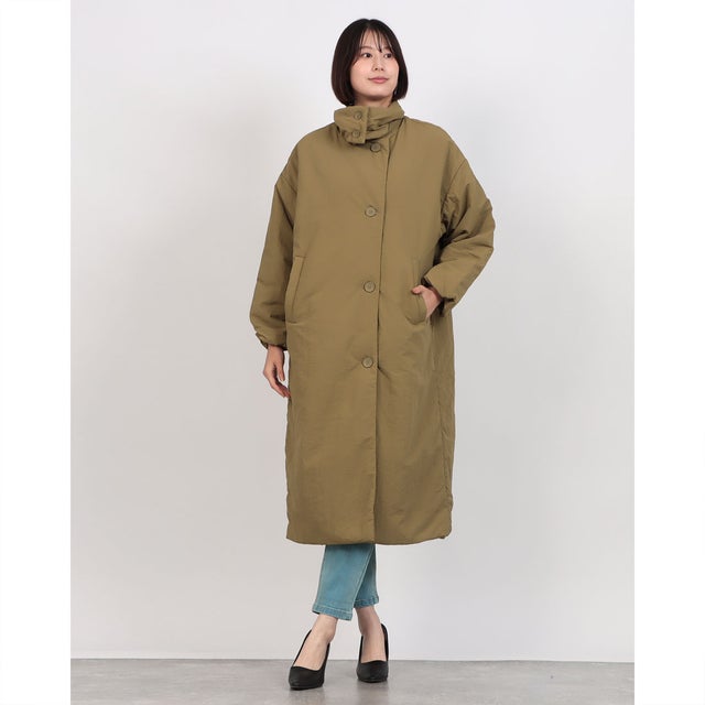 オムネス OMNES 撥水加工ステッチレス2Wayロングコート （カーキ