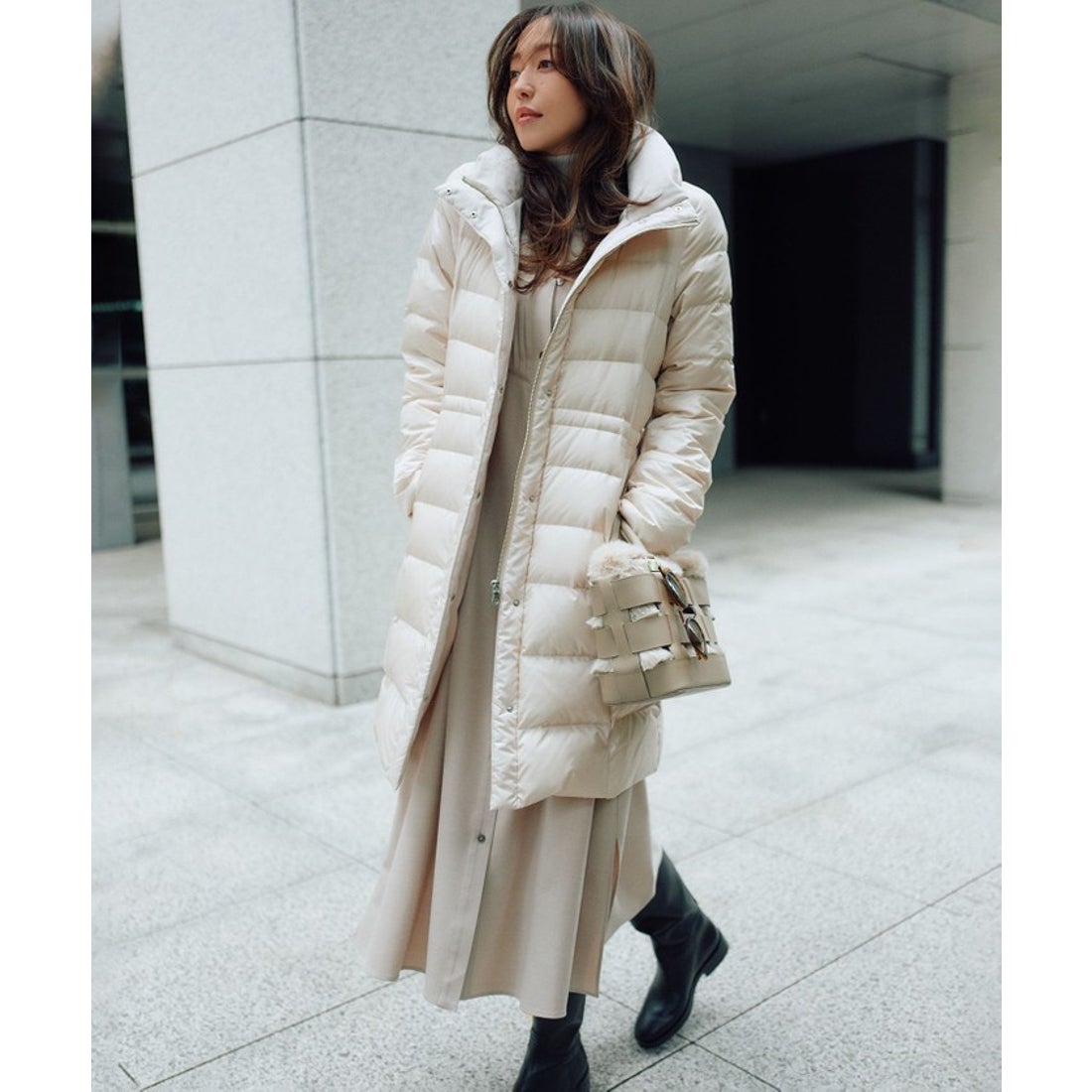 毛皮 ロングコート 13号 Nichro Fur ダークブラウン ミンク 毛皮 中古