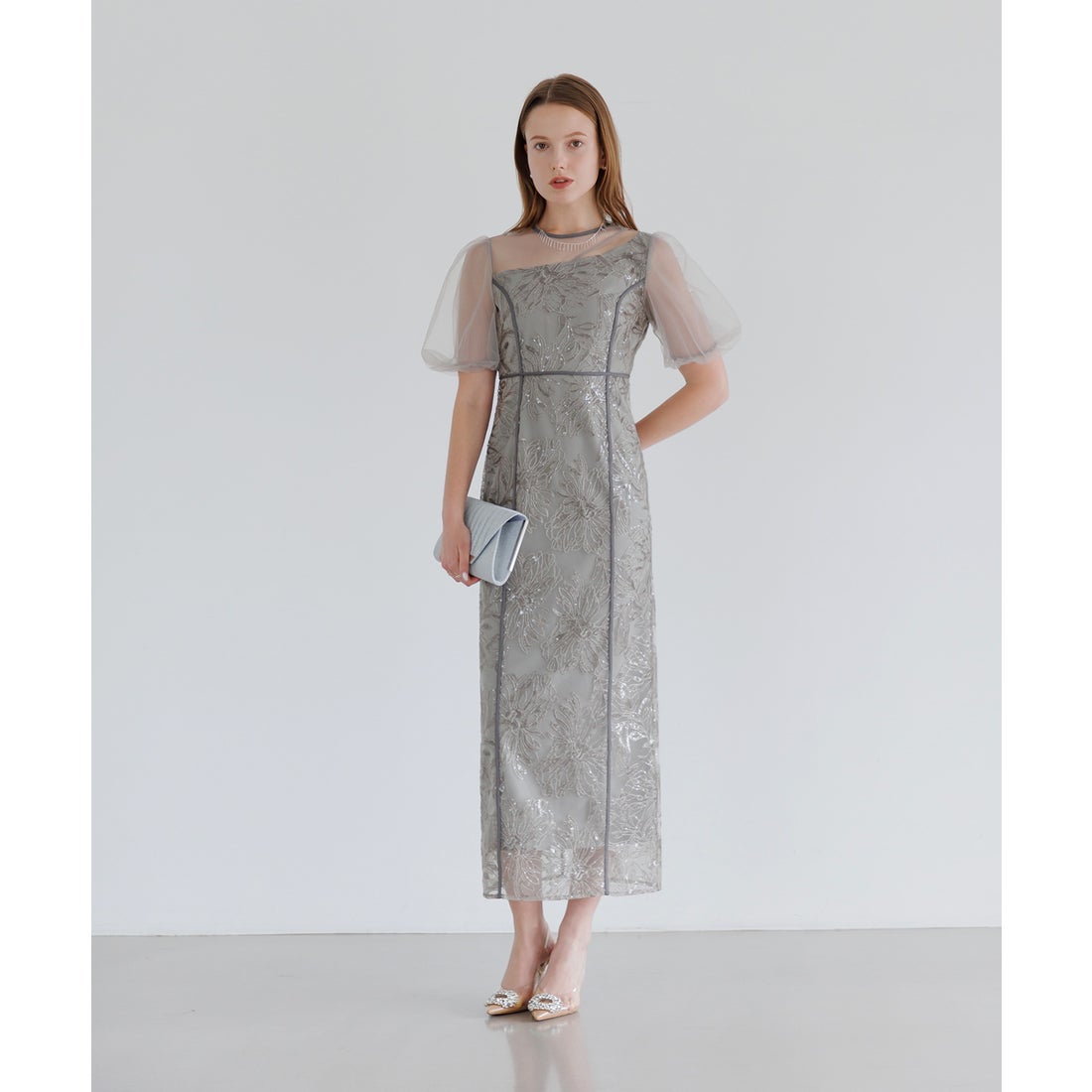 レジャ Leja アシンメトリーシアーフラワードレス美脚効果結婚式