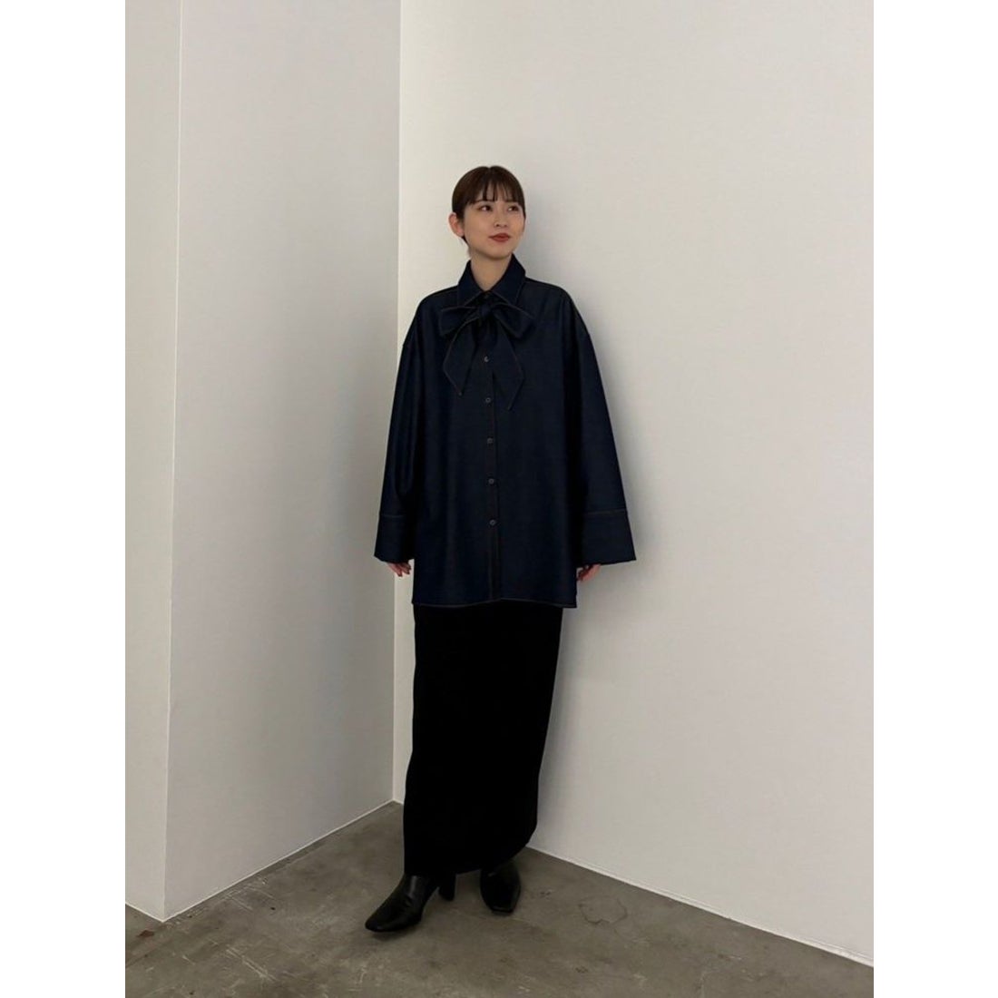 ラグナムーン LAGUNAMOON 【柳橋唯コラボ】ワイドスリーブタイネック