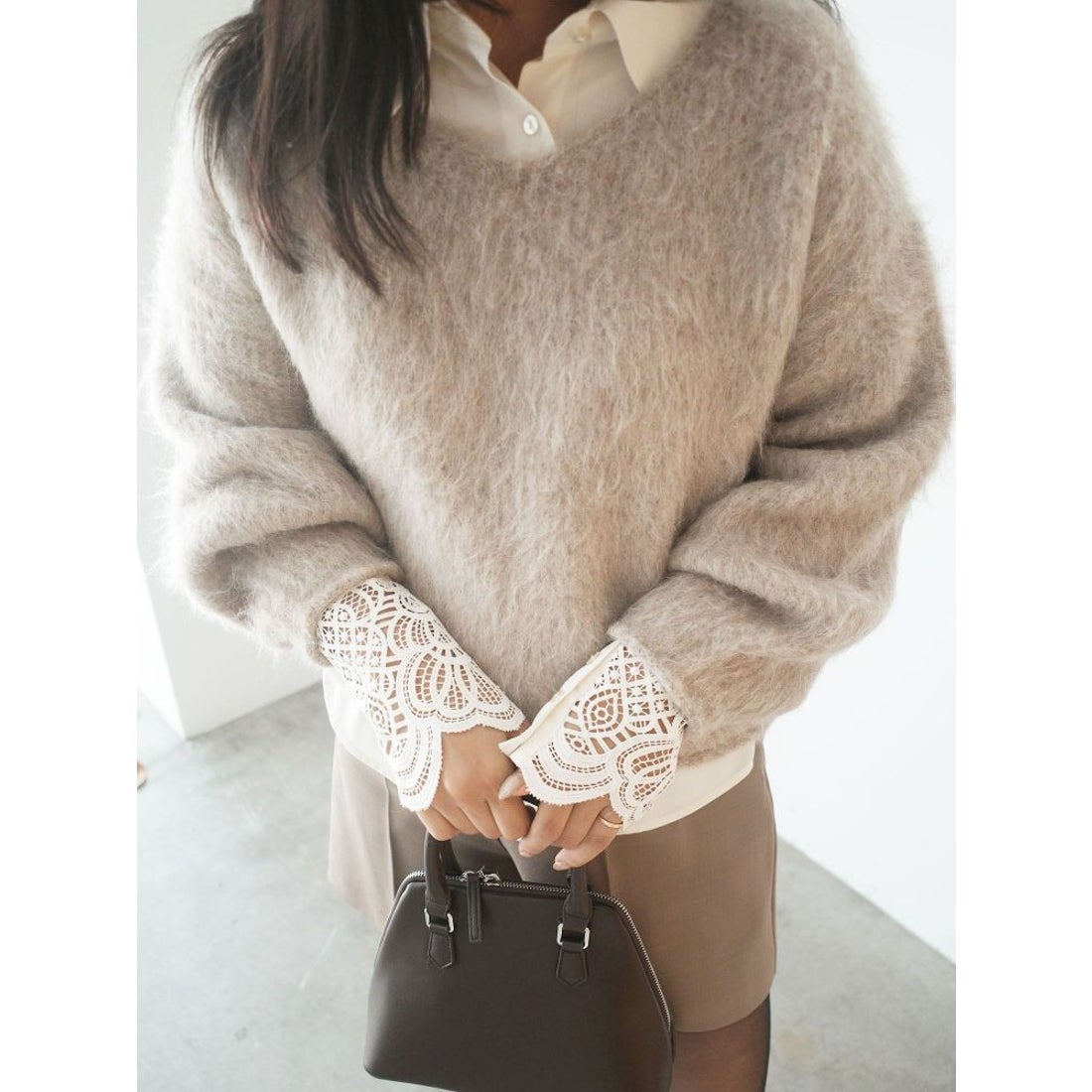 ラグナムーン LAGUNAMOON レースカフスシャツ （ホワイト