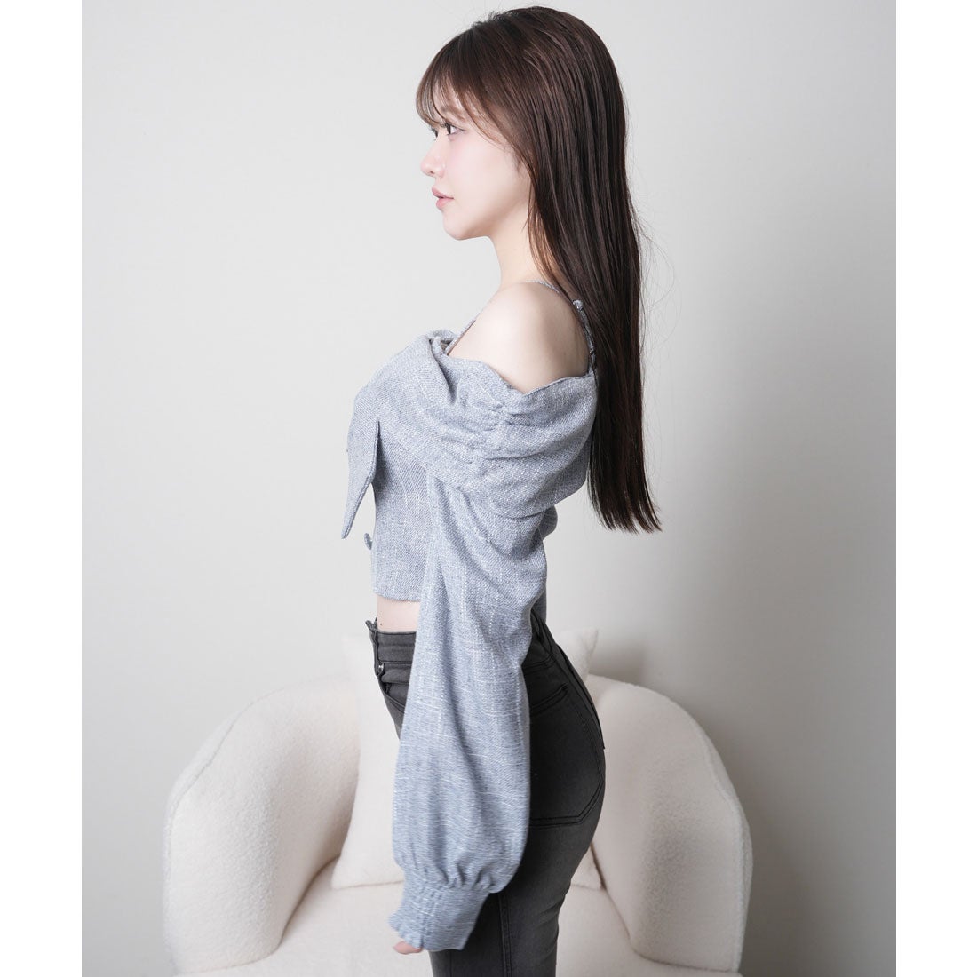 リップサービス LIP SERVICE リボンオフショルロングスリーブトップス