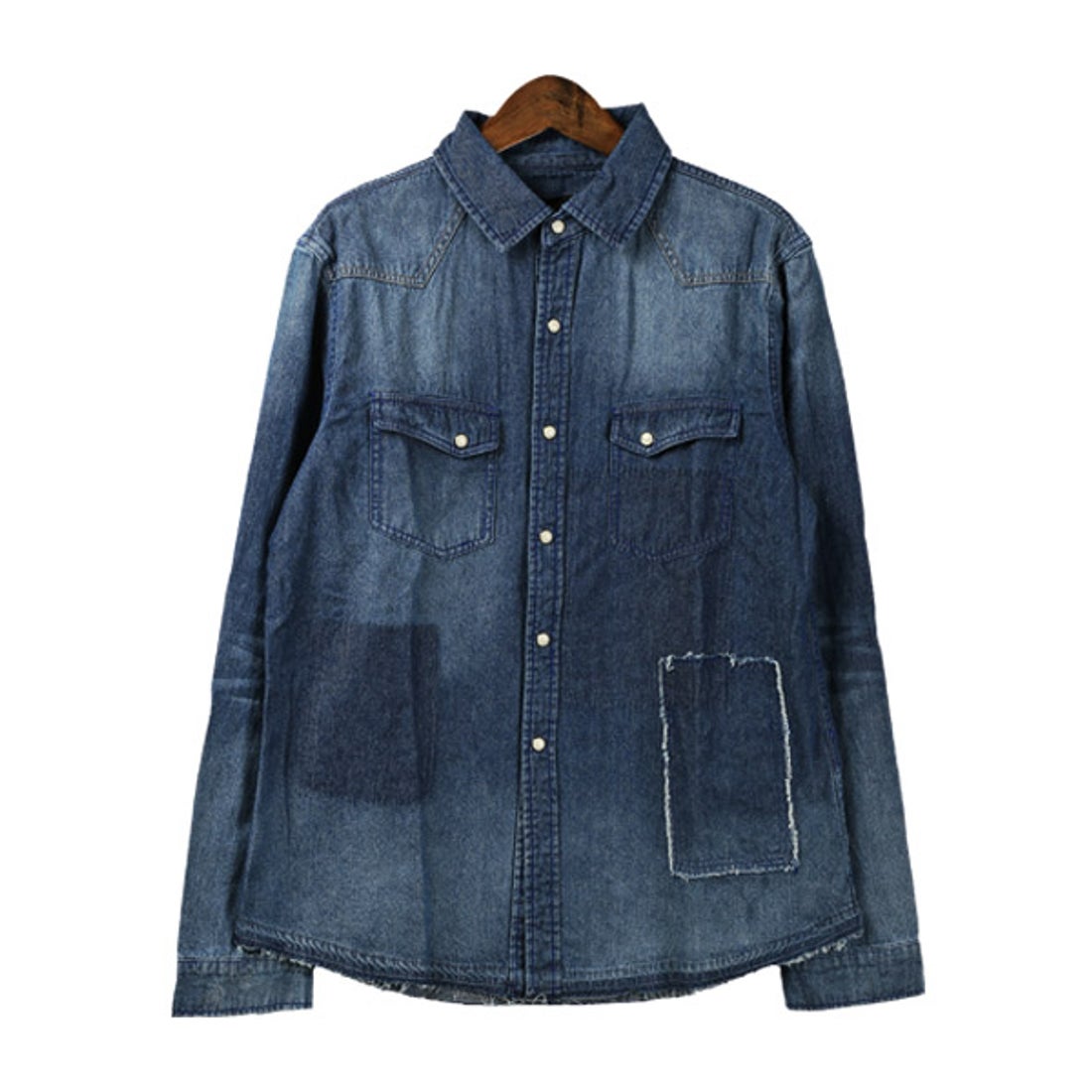 ラグスタイル LUXSTYLE パッチワークデニムシャツ/デニムシャツ メンズ