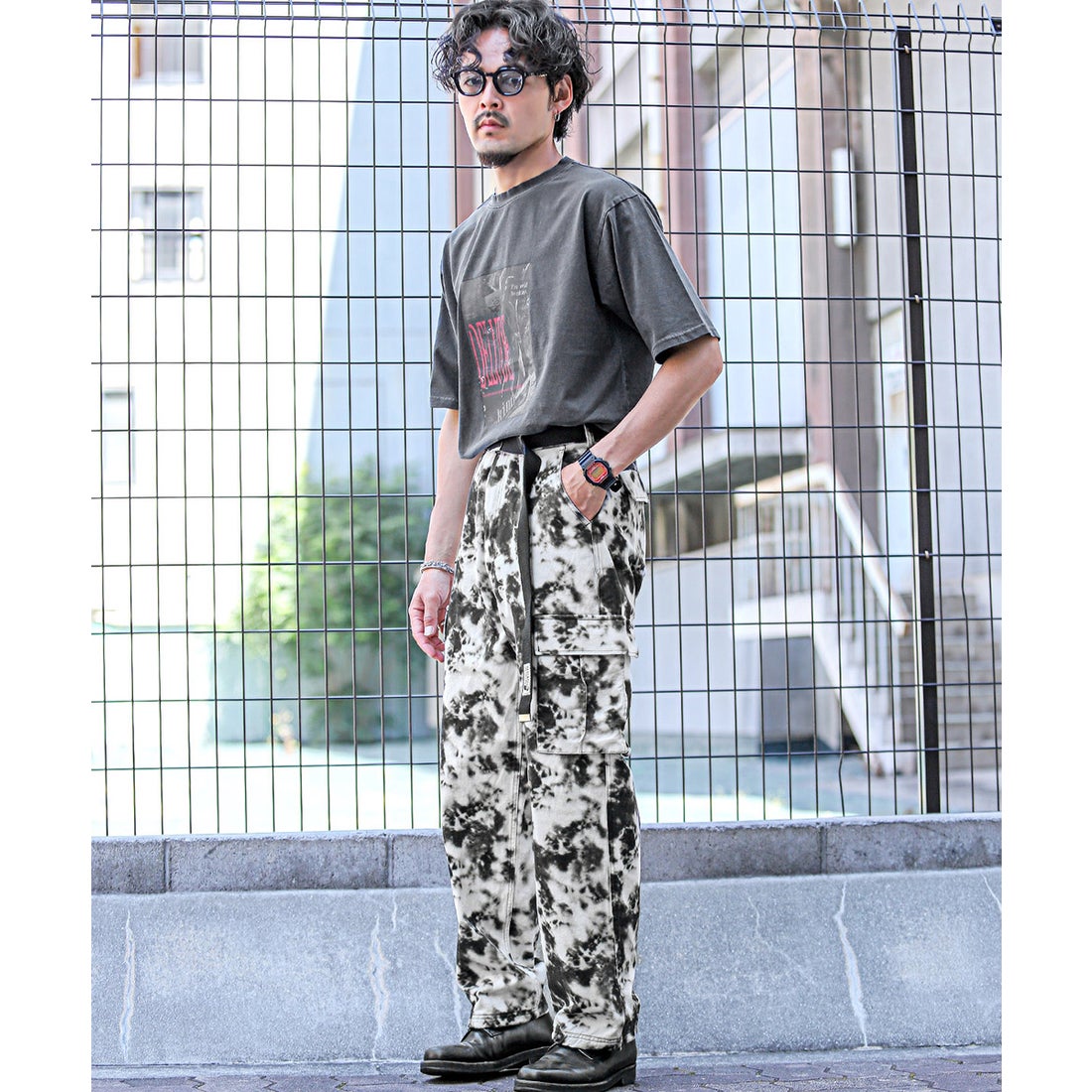 ラグスタイル LUXSTYLE 総柄プリントカーゴパンツ/カーゴパンツ メンズ