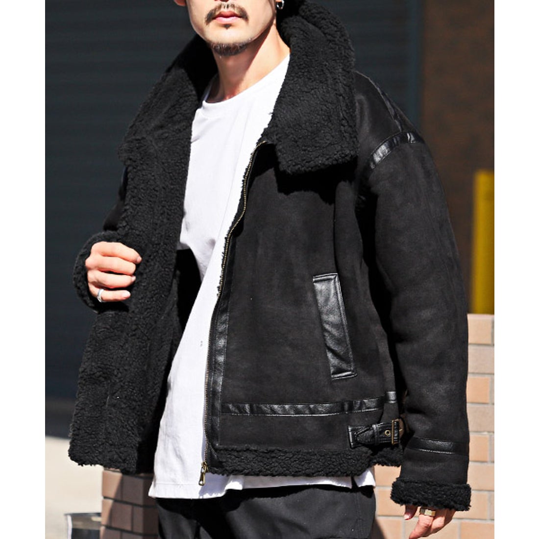 ラグスタイル LUXSTYLE ポリスエードボアムートンB－3ジャケット