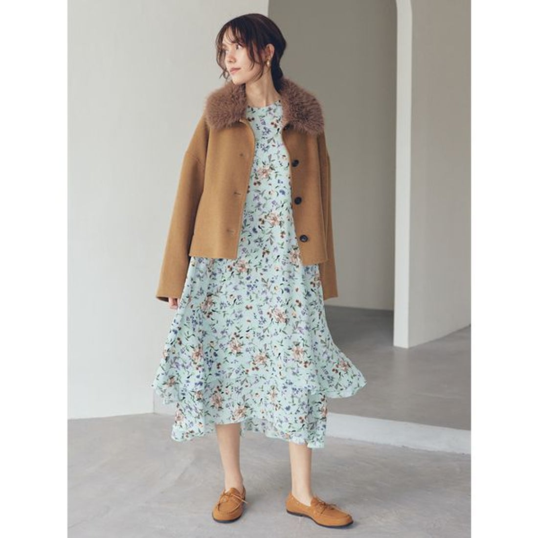 ミラ オーウェン Mila Owen 2wayファーカラーリバーショートコート