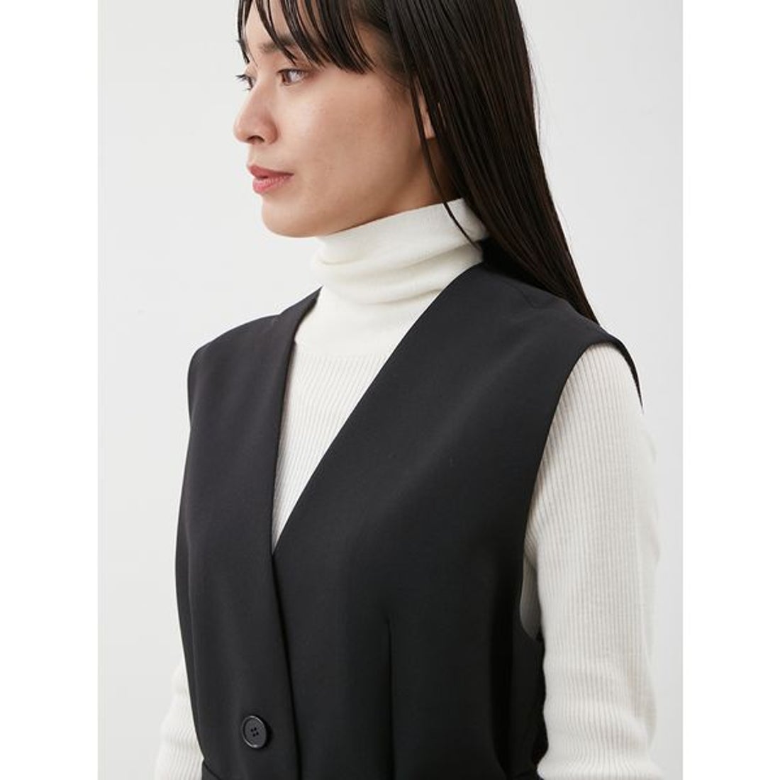 ミラ オーウェン Mila Owen 共ベルト付きオーバーサイズノーカラー