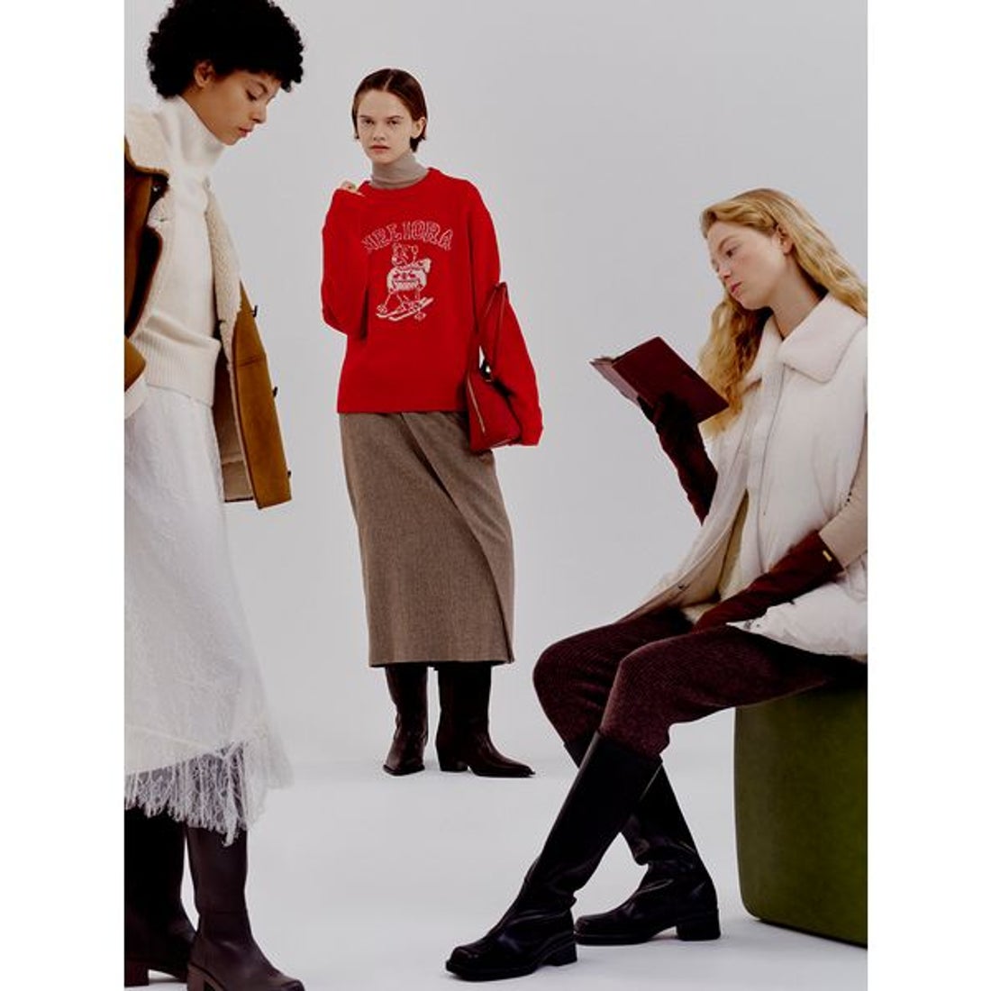 ミラ オーウェン Mila Owen ボア衿リサイクルダウンベスト （BLK