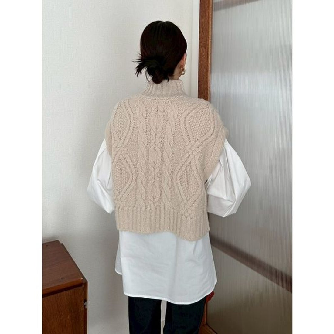 ミラ オーウェン Mila Owen 【セットアイテム】ケーブルベストシャツ