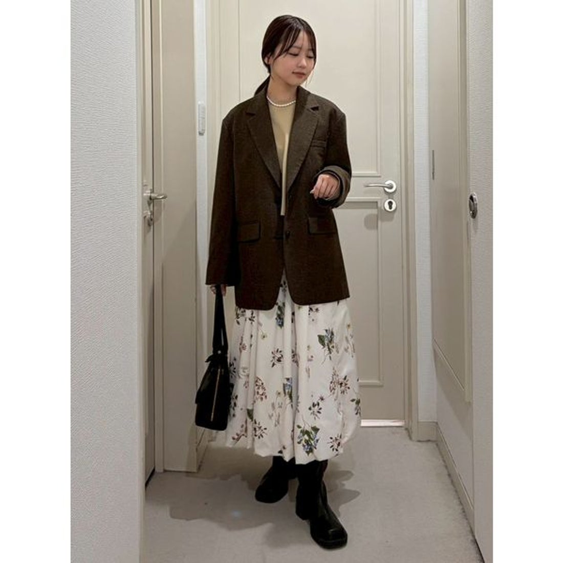 ミラ オーウェン Mila Owen BIGコートジャケット （GRY） -靴