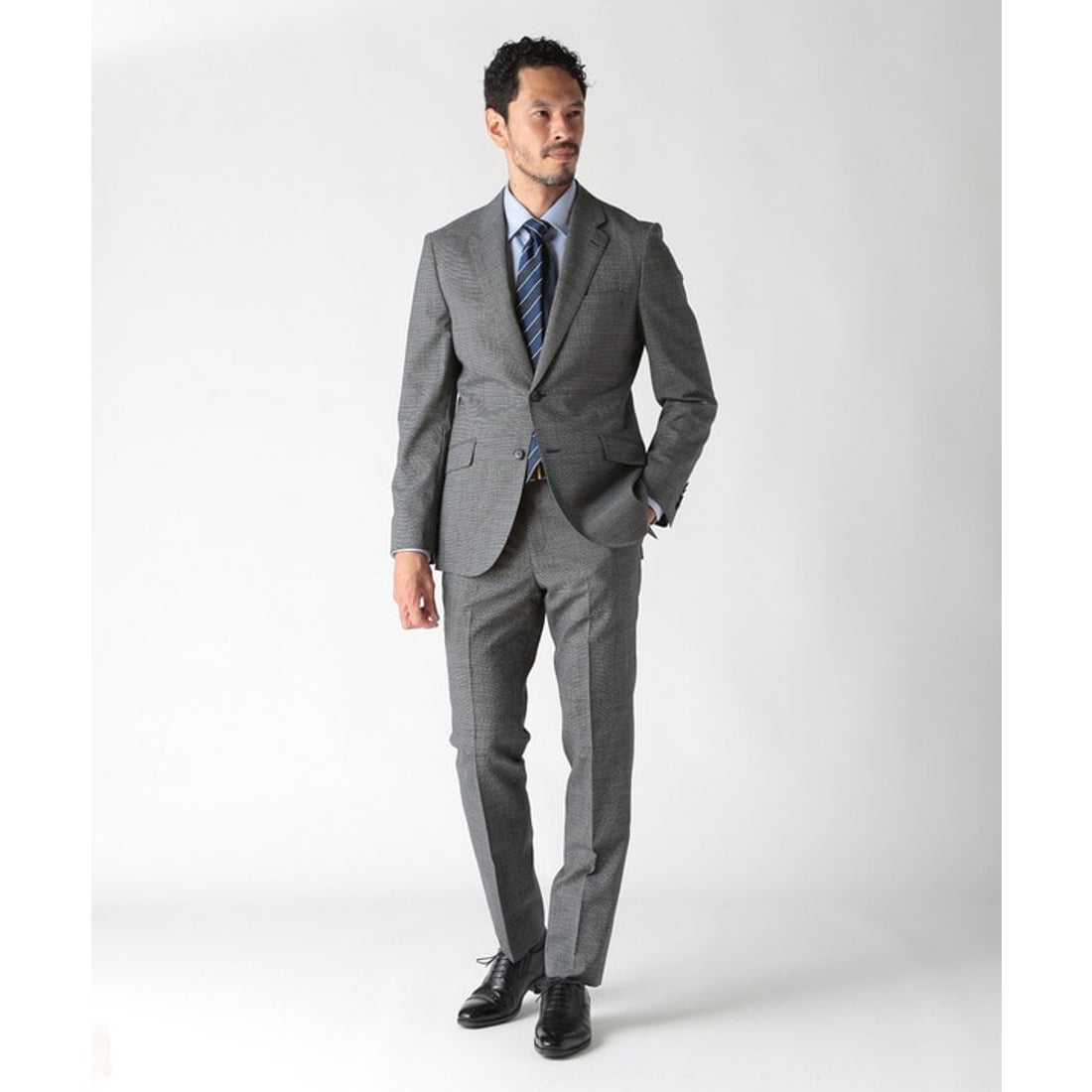メンズビギ MEN'S BIGI ウールメランジ千鳥格子スーツ＜セットアップ