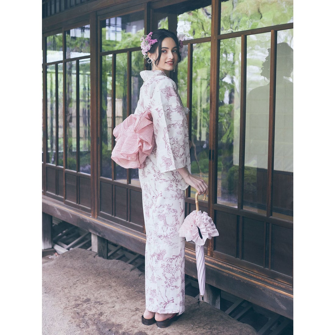 メゾン ド フルール Maison de FLEUR ミュゲリボン浴衣 （テラコッタ