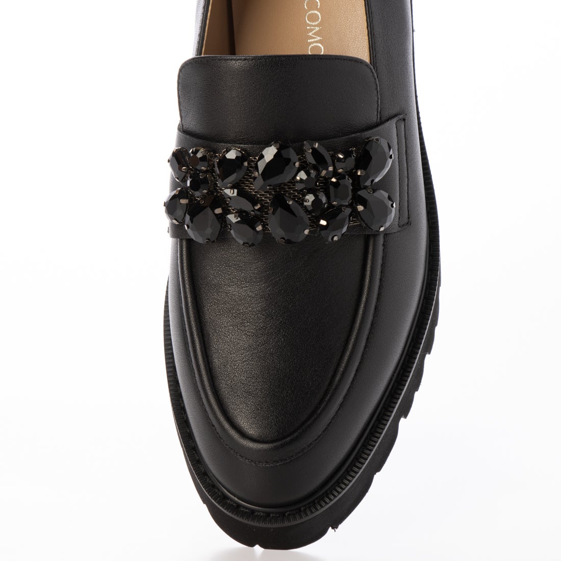 MODE ET JACOMO 厚底ビジューローファー （ブラック） - ファッション