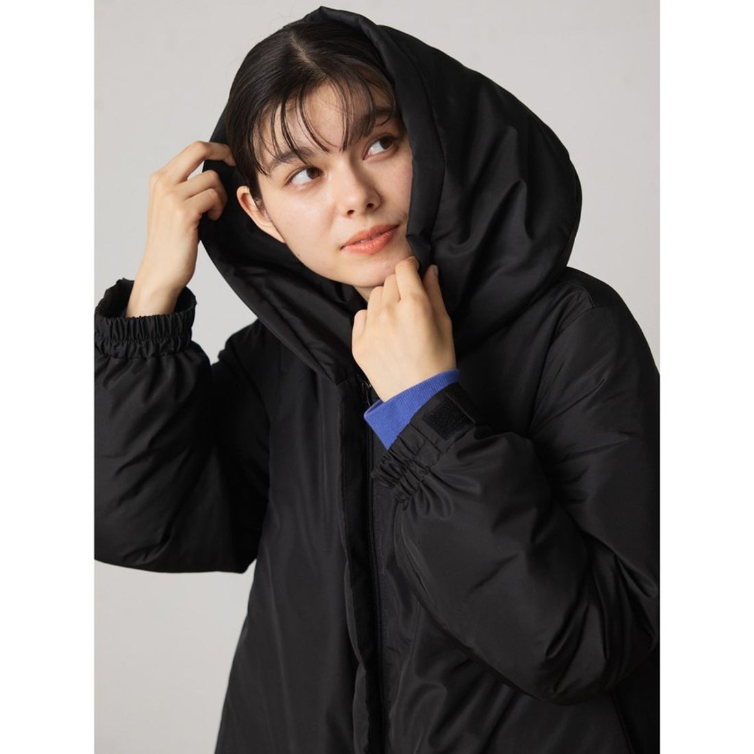 ミディウミ MidiUmi MidiUmi フード付きダウンブルゾン （ブラック