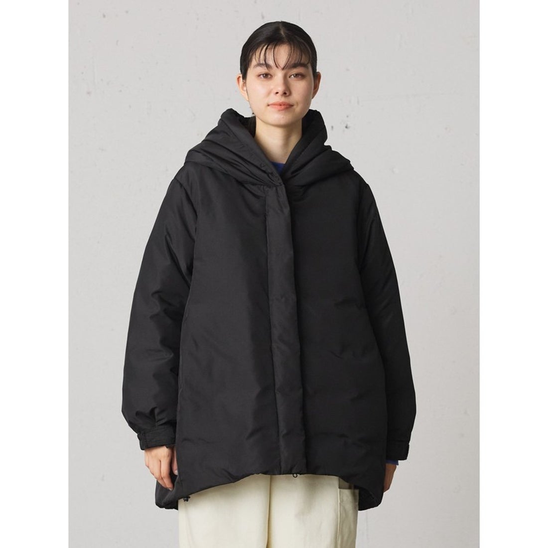 ミディウミ MidiUmi MidiUmi フード付きダウンブルゾン （ブラック