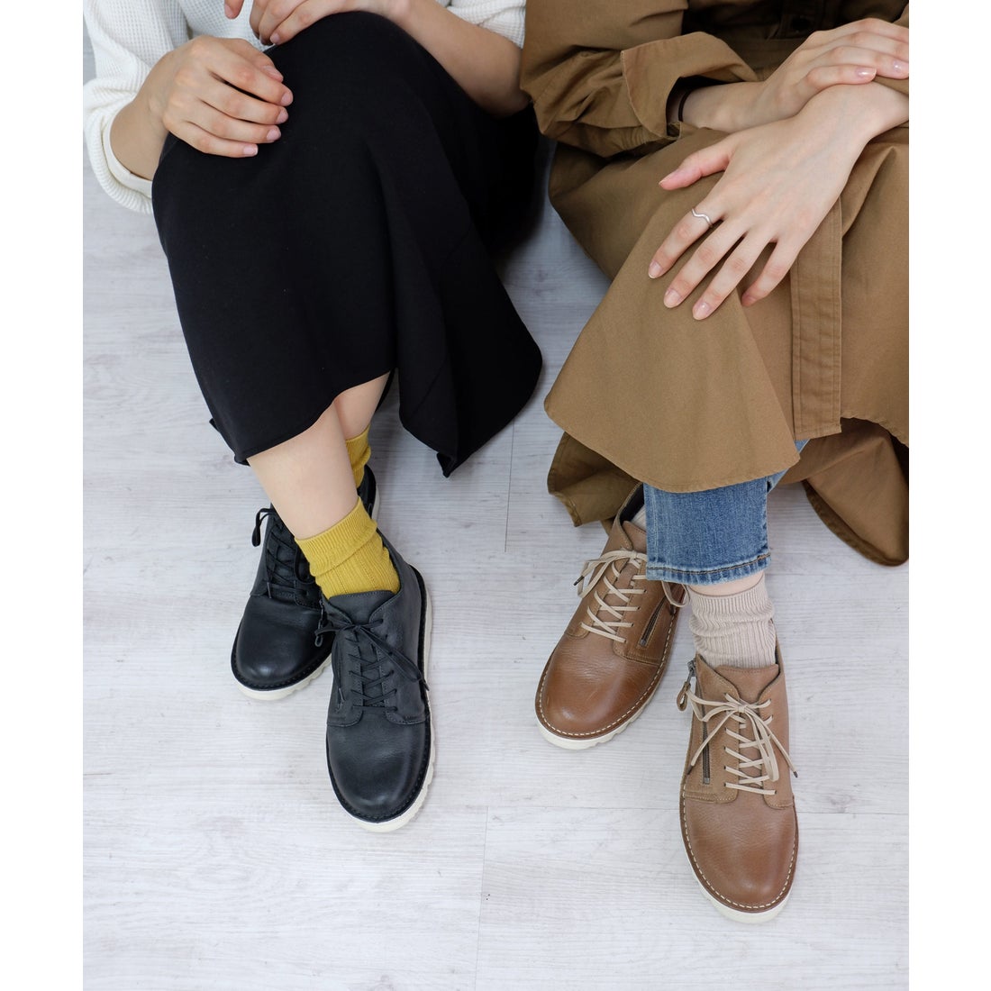 本革】 撥水レザースニーカー 6110 （ブラック） -モードカオリ MODE