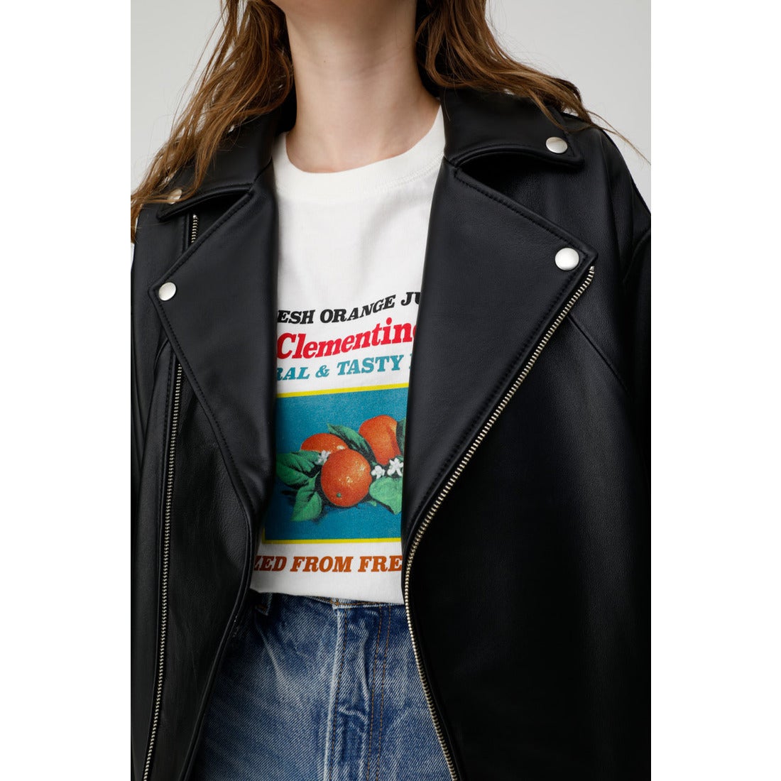 MOUSSY マウジー moussy OVERSIZED LEATHER JACKET （ブラウン